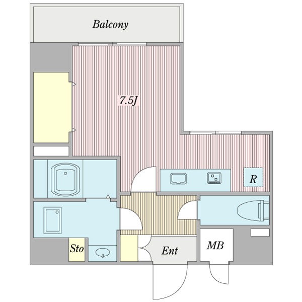 C 1Rの間取り図
