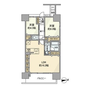 403 2LDKの間取り図