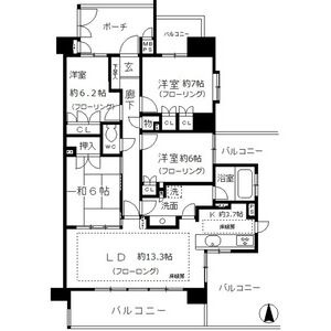 B 4LDKの間取り図