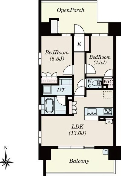 2LDKの間取り図