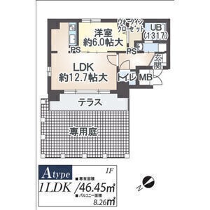 A 1LDKの間取り図