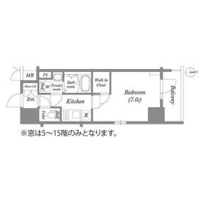 A 1Kの間取り図