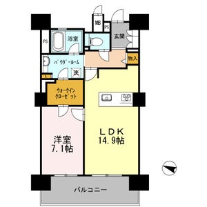 F 1LDKの間取り図