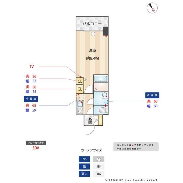 B 1Kの間取り図