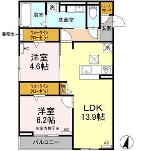 B1 2LDKの間取り図