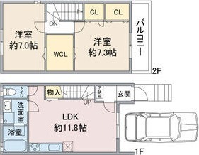 A 2LDKの間取り図