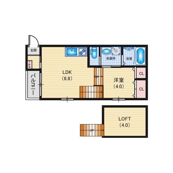 31.29 1LDKの間取り図