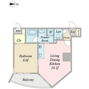1LDKの間取り図