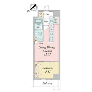 1LDKの間取り図