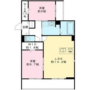 B 2LDKの間取り図