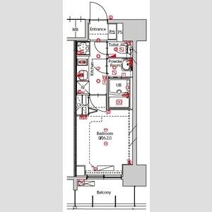 B’ 1Kの間取り図