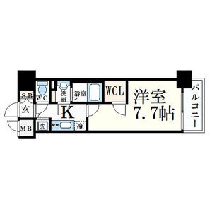 C' 1Kの間取り図