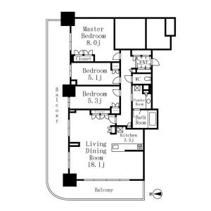 A 3LDKの間取り図