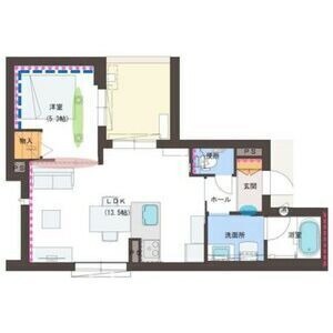 C 1LDKの間取り図
