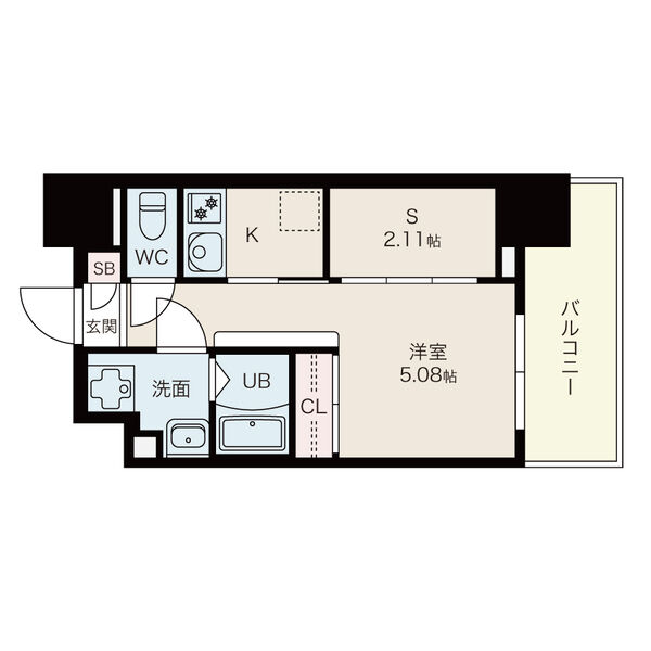B 1Kの間取り図
