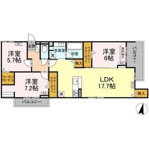 E2 3LDKの間取り図