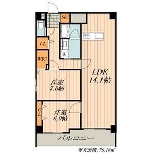 0502 2LDKの間取り図