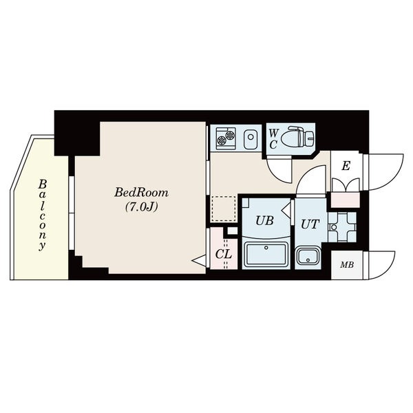 A 1Kの間取り図