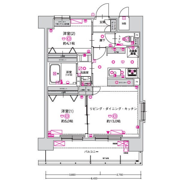 402の間取り図