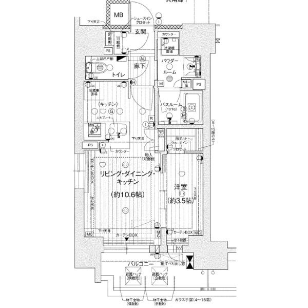 A 1LDKの間取り図
