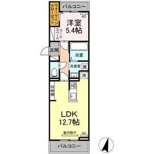A2 1LDKの間取り図