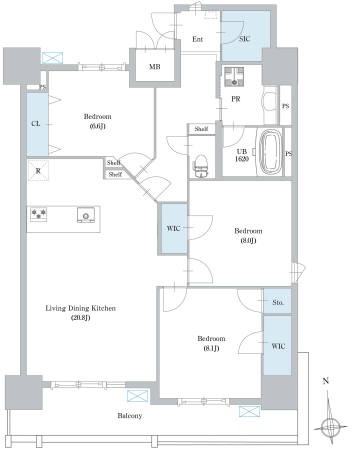 E' 3LDKの間取り図