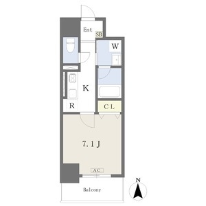 D 1Kの間取り図