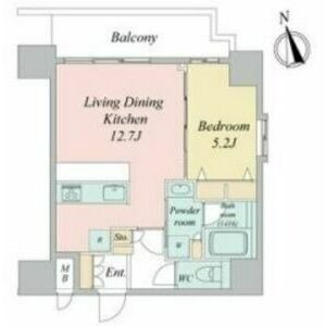 C 1LDKの間取り図