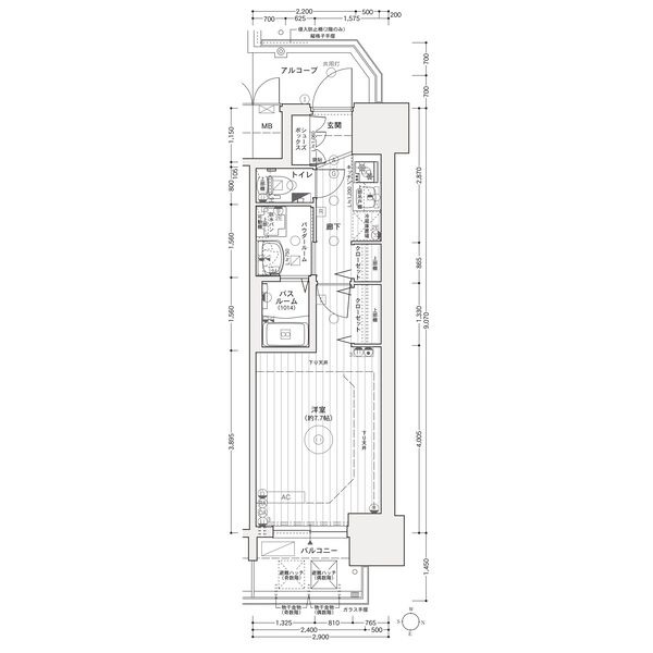 F' 1Kの間取り図