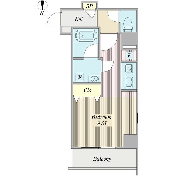 B 1Rの間取り図