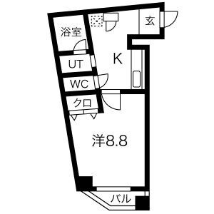 C 1Kの間取り図