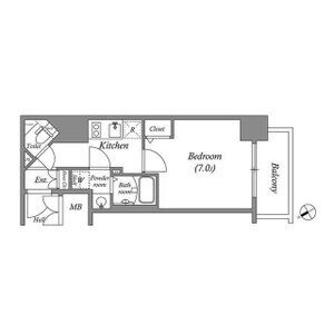 A 1Kの間取り図