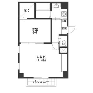 A 1LDKの間取り図
