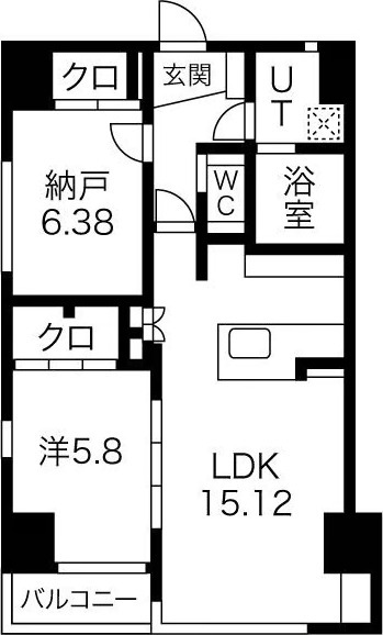 A 1LDKの間取り図