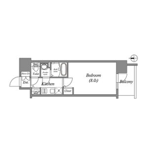 A' 1Kの間取り図