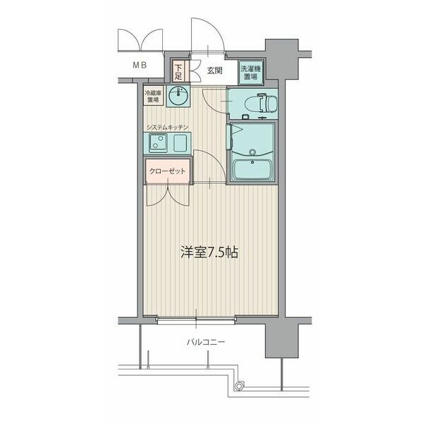 B 1Kの間取り図