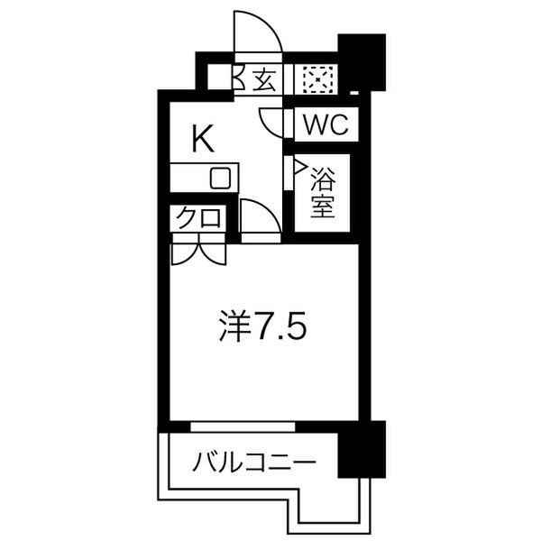 B 1Kの間取り図