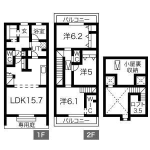 C 3LDKの間取り図