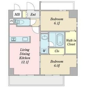 802 2LDKの間取り図