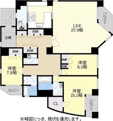 A 3LDKの間取り図