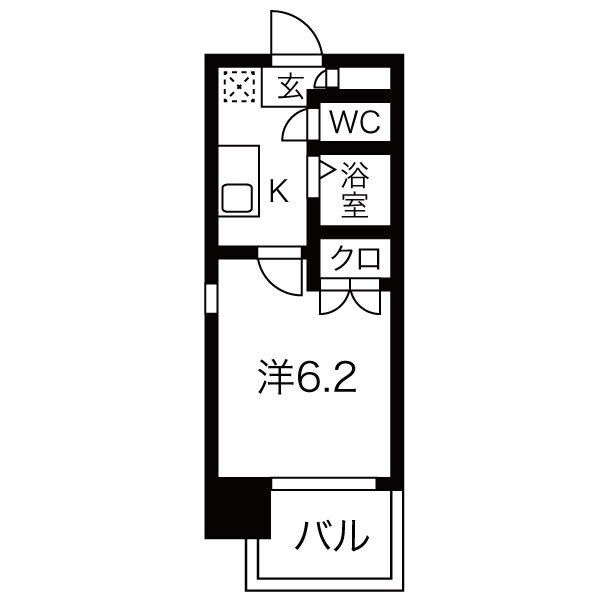 A 1Kの間取り図
