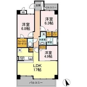 A 3LDKの間取り図