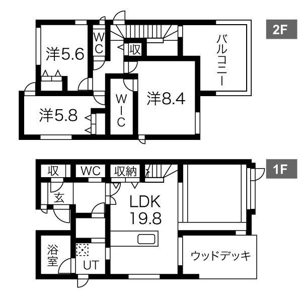B棟 3LDKの間取り図