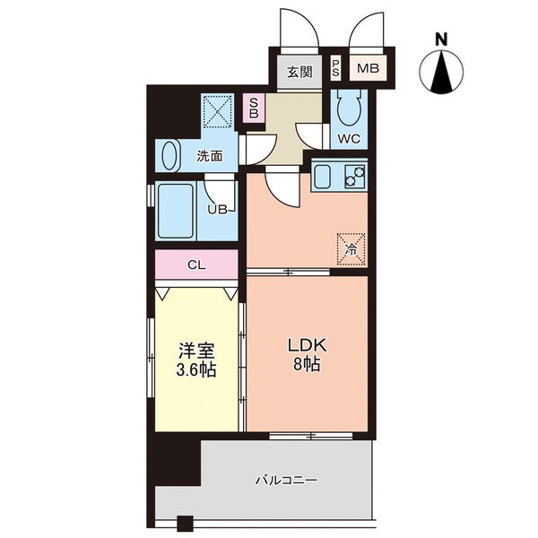 A 1LDKの間取り図