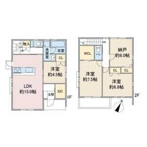 B棟 4LDKの間取り図