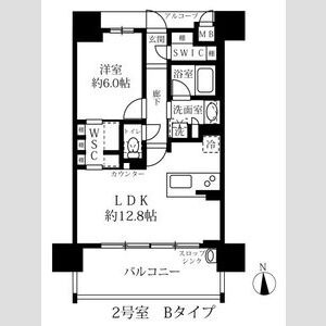 402 1LDKの間取り図