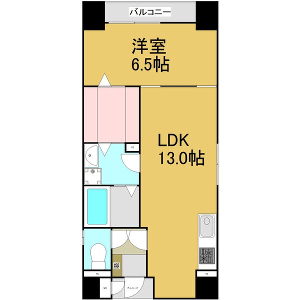 501 1LDKの間取り図