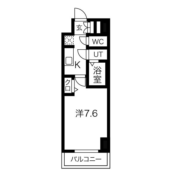 B 1Kの間取り図