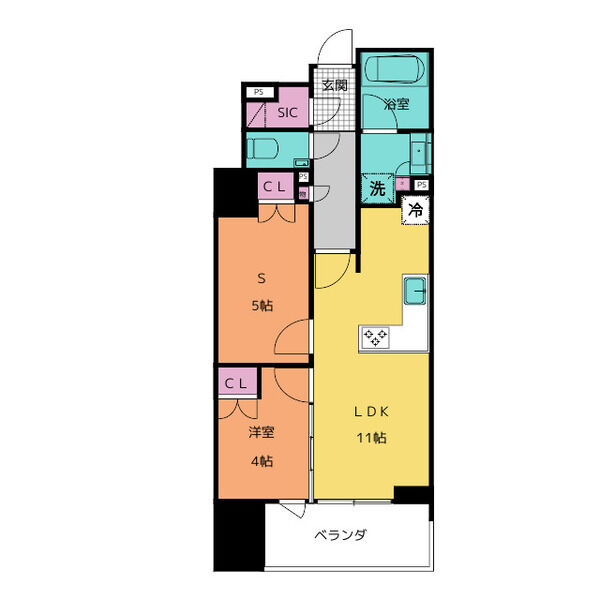 D 2LDKの間取り図