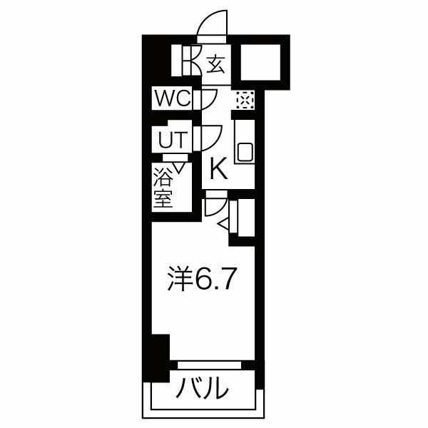 1Kの間取り図